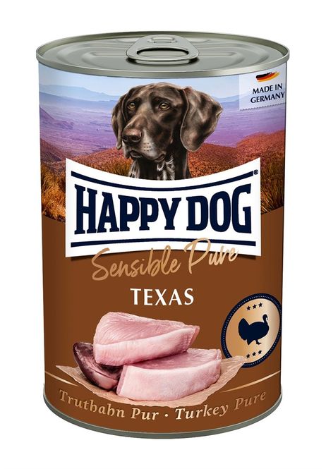 Huvudbild HappyDog konserv, Texas, 100% kalkon 400 g